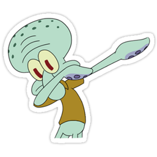 here is a Squidward Tentacles Dab Meme  from the Memes collection for sticker mania