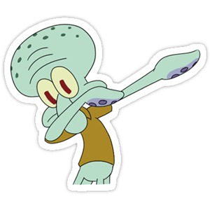 here is a Squidward Tentacles Dab Meme  from the Memes collection for sticker mania