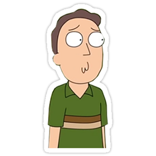 here is a Jerry Sticker from Rick and Morty from the Rick and Morty collection for sticker mania