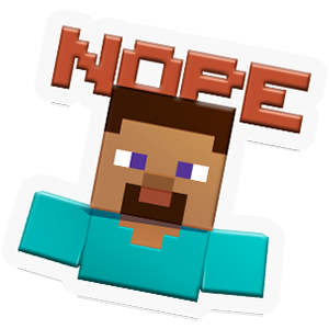 cool and cute Minecraft Nope sticker for stickermania