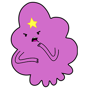 here is a Adventure Time Lumpy Space Princess smoking sticker from the Adventure Time collection for sticker mania