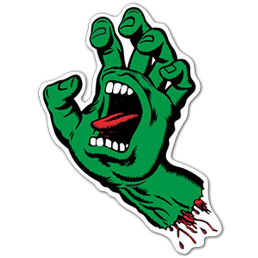 here is a Santa Cruz Screaming Hand Sticker from the Skateboard collection for sticker mania