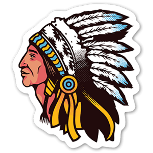 here is a Indian Chief Sticker from the Noob Pack collection for sticker mania