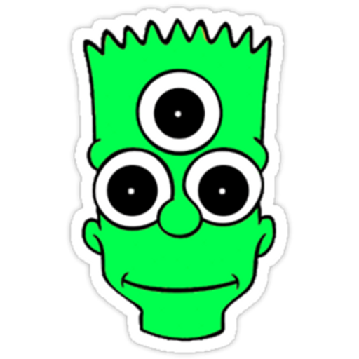 here is a Bart Simpson Green Sticker from the Skateboard collection for sticker mania