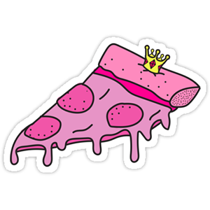 cool and cute Pink Pizza Slice Sticker for stickermania