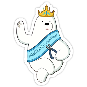 cool and cute We Bare Bears Ice Bear "Honorable Mention" sticker for stickermania
