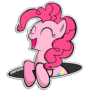 cool and cute My Little Pony Pinkie Pie laughing sticker for stickermania