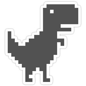 cool and cute Chrome T-Rex Sticker for stickermania