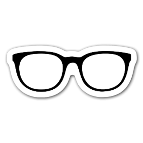 Black Glasses Sticker - Sticker Mania