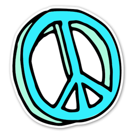 Teal Symbol Of Peace Sticker