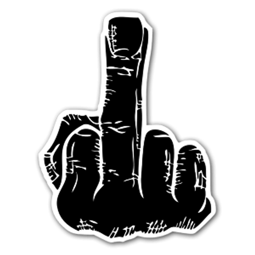 here is a Middle Finger Black Sticker from the Noob Pack collection for sticker mania