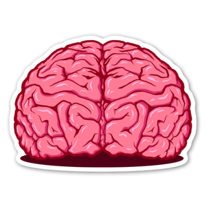 cool and cute Pink Brain Sticker for stickermania
