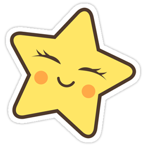 here is a Kawaii Star from the Cute collection for sticker mania
