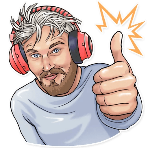 here is a PewDiePie Thumbs Up Like Sticker from the Brofist PewDiePie collection for sticker mania