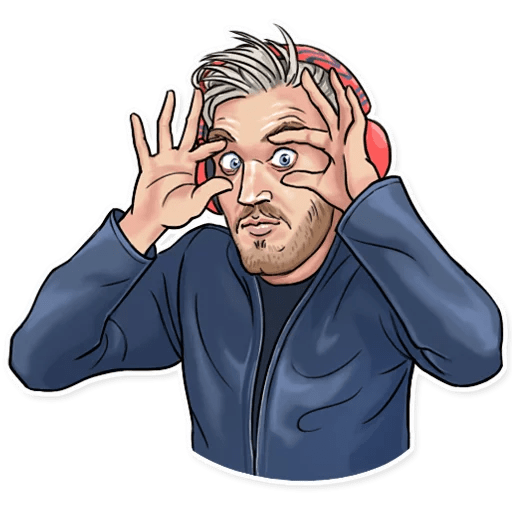 here is a PewDiePie Wide Eyes Sticker from the Brofist PewDiePie collection for sticker mania