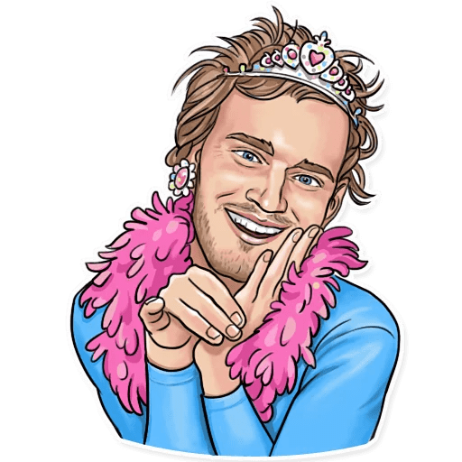 here is a PewDiePie Princess Sticker from the Brofist PewDiePie collection for sticker mania