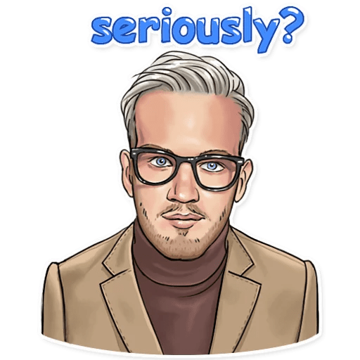here is a PewDiePie Seriously? Sticker from the Brofist PewDiePie collection for sticker mania