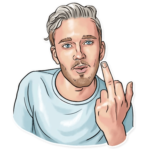 cool and cute PewDiePie Finger Sticker for stickermania