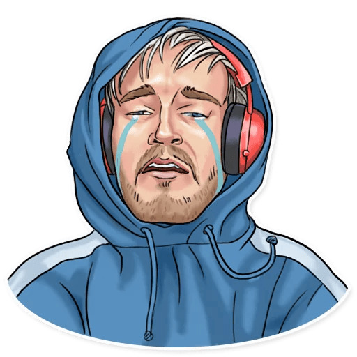 here is a PewDiePie Hoodie Cry Sticker from the Brofist PewDiePie collection for sticker mania