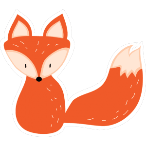 cool and cute Red Fox Sticker for stickermania