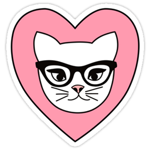 RIPNDIP Pink Heart Kitty Sticker
