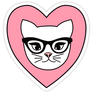 cool and cute RIPNDIP Pink Heart Kitty Sticker for stickermania