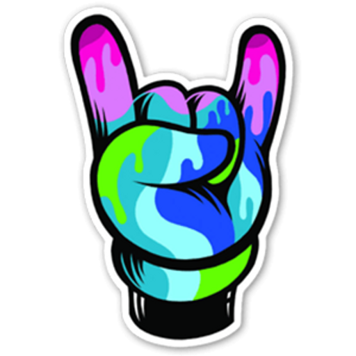 here is a Mickey Rock Hand Colorful Sticker from the Noob Pack collection for sticker mania