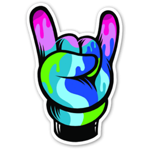 cool and cute Mickey Rock Hand Colorful Sticker for stickermania
