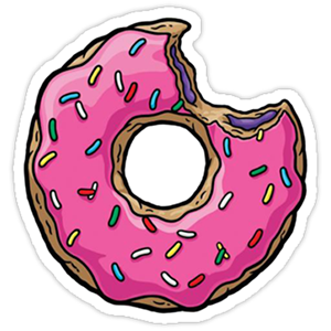 cool and cute The Simpsons Donut Love Sticker for stickermania