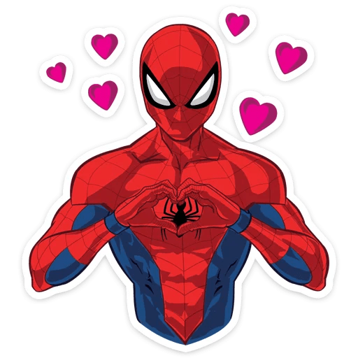 here is a Spider-Man Shows Love Sticker from the Spider-Man collection for sticker mania