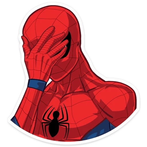 cool and cute Spider-Man Facepalm Sticker for stickermania