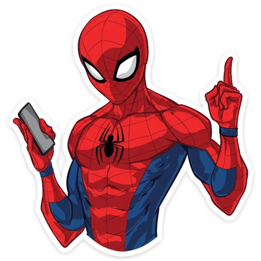 here is a Spider-Man with Phone Sticker from the Spider-Man collection for sticker mania