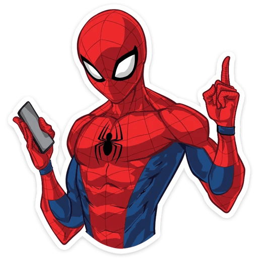 spider man with phone sticker sticker mania