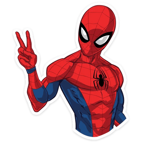 Spider-Man Showing Peace Sticker - Sticker Mania