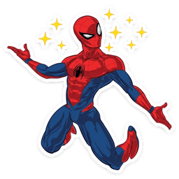 Spider-Man Kawaii Stars Sticker - Sticker Mania