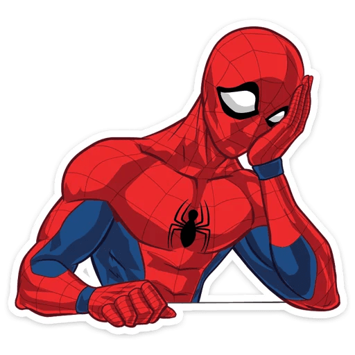here is a Spider-Man Sad Sticker from the Spider-Man collection for sticker mania
