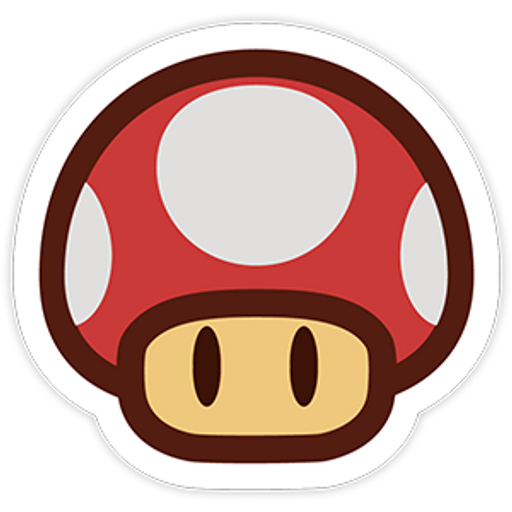 here is a Super Mario Mushroom Sticker from the Super Mario collection for sticker mania