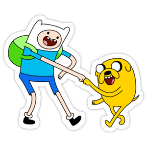 here is a Adventure Time - Jake and Finn brofist from the Adventure Time collection for sticker mania