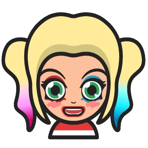 cool and cute DC Chibi Harley Quinn Sticker for stickermania