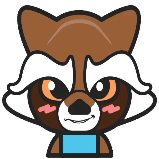cool and cute Marvel Chibi Rocket Raccoon Sticker for stickermania