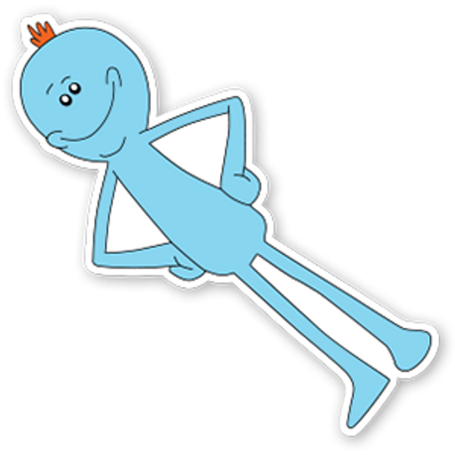 here is a Mr. Meeseeks from Rick and Morty from the Rick and Morty collection for sticker mania