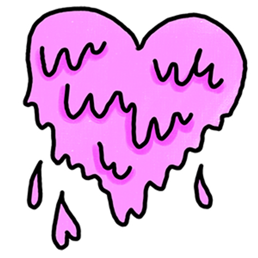 Pink Drip Heart In Love Sticker