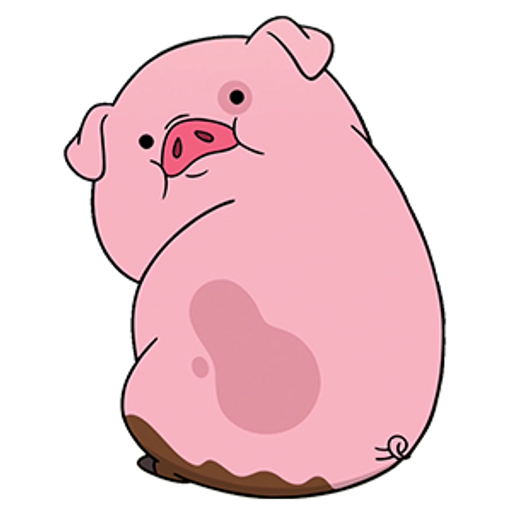 here is a Waddles the pig sticker from Gravity Falls from the Gravity Falls collection for sticker mania