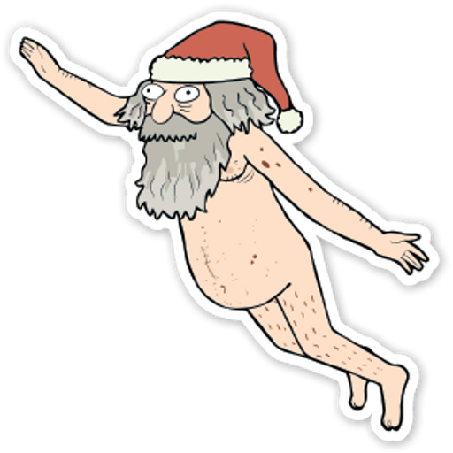Rick & Morty Giant Naked Sky Santa sticker