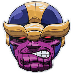 Thanos Cartoon Face Sticker - Sticker Mania