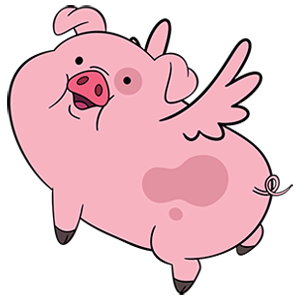 here is a Gravity Falls - Waddles Piggy Angel sticker from the Gravity Falls collection for sticker mania