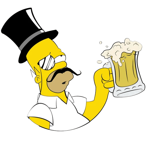cool and cute Homer Simpson Gentleman with a Beer for stickermania