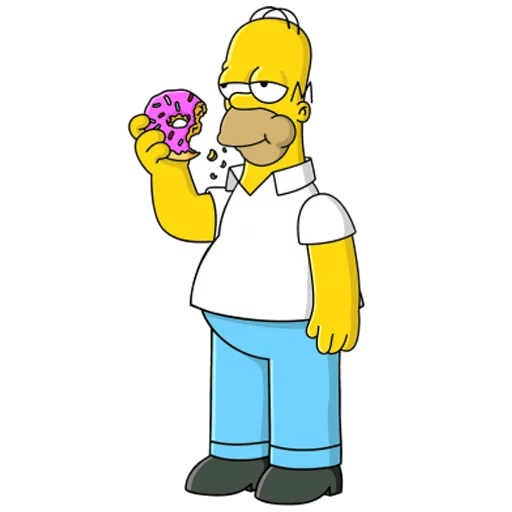 cool and cute Homer Simpson with a Donut  for stickermania