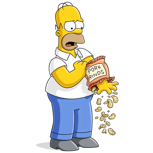 cool and cute Homer Simpson with Pork Rinds for stickermania