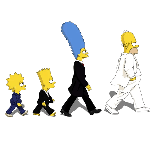 here is a Simpsons Family Beatles Abbey Road from the The Simpsons collection for sticker mania